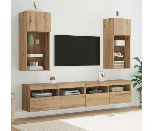 Sienā Montējami Televizoru Skapji 2 Pcs Artisānā Ozols Vidaxl