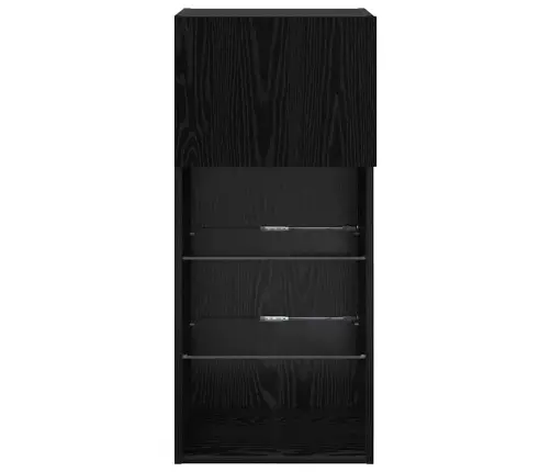 Sienā Montējams Tv Skapis Melns Ozolkoks 40,5 X 30 X 90 Cm Vidaxl