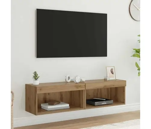 Televizoru Skapji 2 Pcs Artisānā Ozols 60 X 30 X 30 Cm Vidaxl