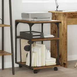 Printera Statīvs Vecs Koks 43 X 48 X 64 Cm Inženierijas Koks Vidaxl