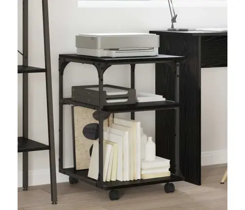 Printera Statīvs Melns Ozolkoks 43 X 48 X 64 Cm Vidaxl