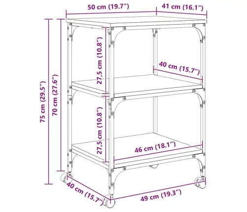 Printeri Alus Vana Puit 50 X 41 X 75 Cm Tehispuit