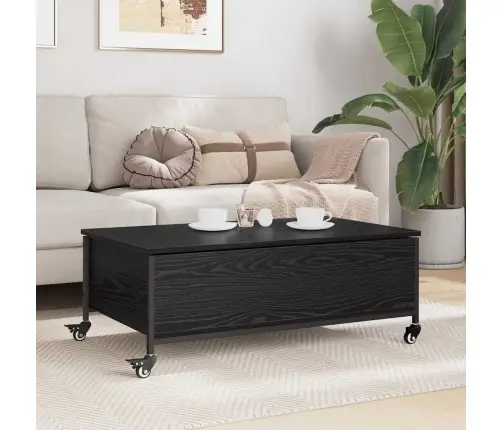 Kafijas Galdiņš Melns Ozolkoks 91 X 55 X 32 Cm Vidaxl