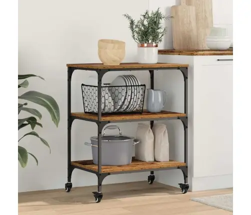 Köögikäru Vana Puit 60 X 41 X 76 Cm Tehispuit