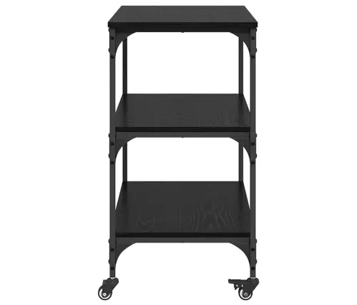 Virtuvės Vežimėlis Juodas Ąžuolas 60 X 41 X 76 Cm