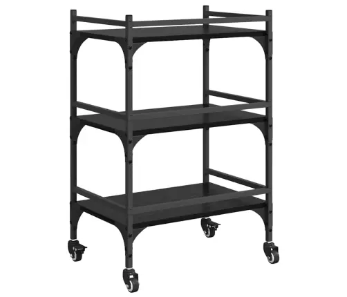 Köögikäru Must Tamm 50 X 35 X 75.5 Cm Tehispuit