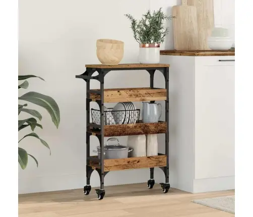 Virtuvės Vežimėlis Senovinis Medis 53 X 20 X 76 Cm