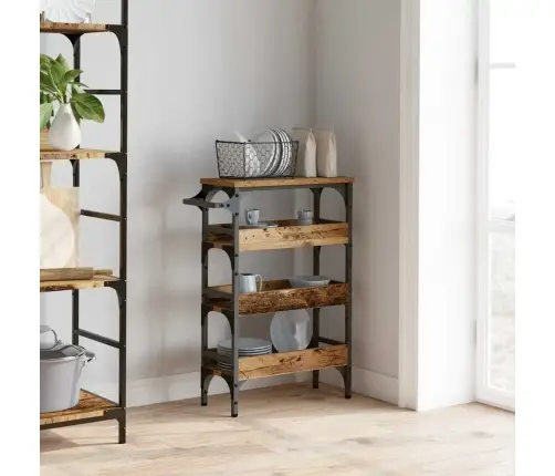 Virtuvės Vežimėlis Senovinis Medis 53 X 20 X 76 Cm