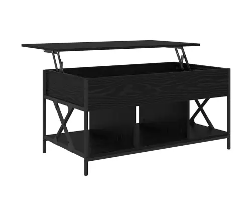 Kafijas Galdiņš Melns Ozols 100 X 55 X 50 Cm Inženierijas Koks Vidaxl