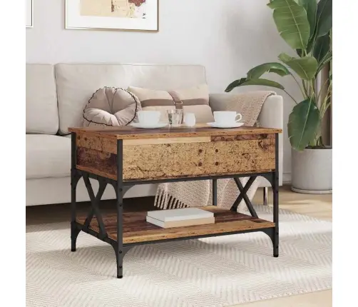 Kafijas Galdiņš Vecs Koks 70X50X50Cm Inženierijas Koks Vidaxl