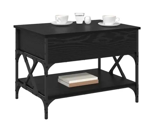 Kafijas Galdiņš Melns Ozolkoks 70X50X50Cm Inženierijas Koks Vidaxl