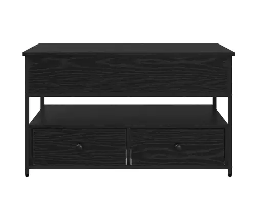 Kafijas Galdiņš Ar Atvilktni Melns Ozolkoks 85 X 50 X 50 Cm Vidaxl