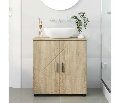 Vannas Istabas Skapītis Ar Durvīm Sonomas Ozola 61 X 35 X 64 Cm Vidaxl