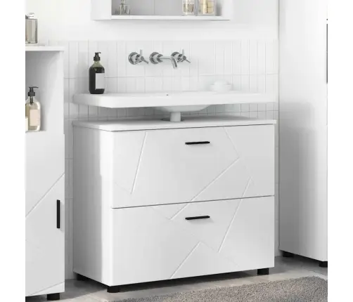 Vannitoa Kapp Uksega Valge 76,5 X 35 X 64 Cm Tehispuit & Metall