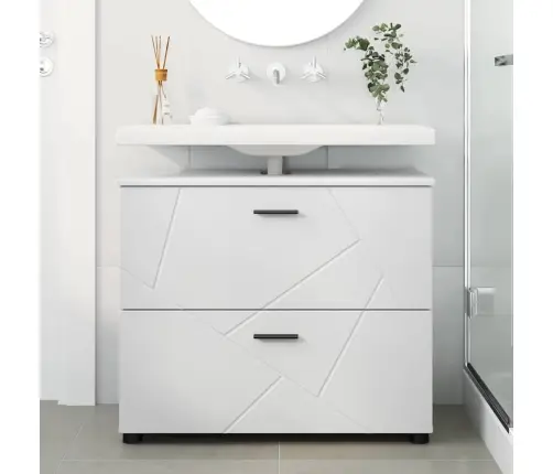 Vannitoa Kapp Uksega Valge 76,5 X 35 X 64 Cm Tehispuit & Metall