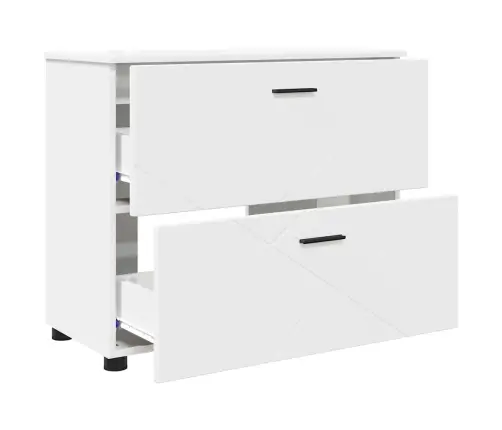 Vannitoa Kapp Uksega Valge 76,5 X 35 X 64 Cm Tehispuit & Metall