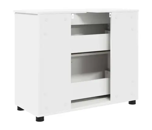 Vannitoa Kapp Uksega Valge 76,5 X 35 X 64 Cm Tehispuit & Metall