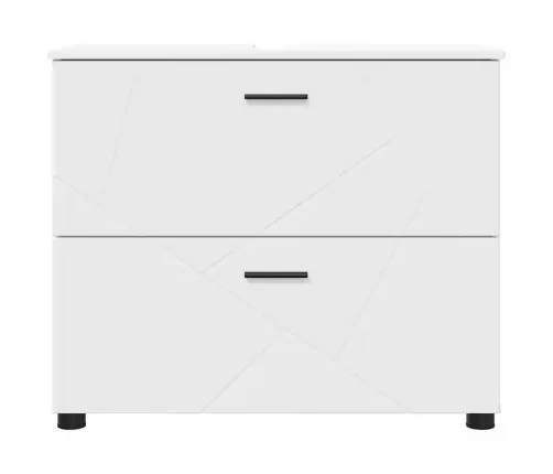 Vannitoa Kapp Uksega Valge 76,5 X 35 X 64 Cm Tehispuit & Metall