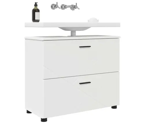 Vannitoa Kapp Uksega Valge 76,5 X 35 X 64 Cm Tehispuit & Metall