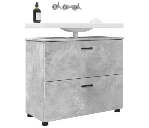 Vannas Istabas Skapītis Betona Pelēka 76.5 X 35 X 64 Cm Vidaxl