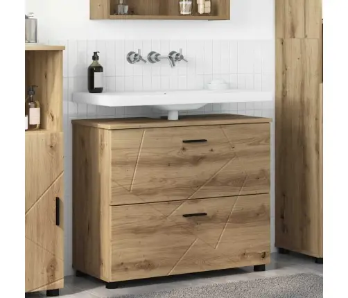 Vannas Istabas Skapītis Amatnieku Ozola 76.5 X 35 X 64 Cm Vidaxl