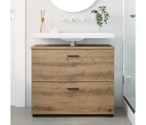 Vannas Istabas Skapītis Amatnieku Ozola 76.5 X 35 X 64 Cm Vidaxl