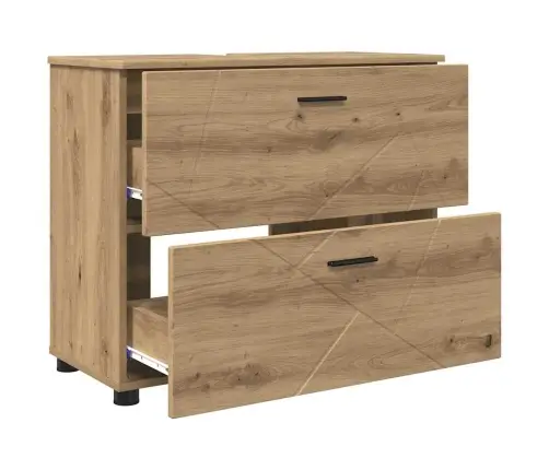 Vannas Istabas Skapītis Amatnieku Ozola 76.5 X 35 X 64 Cm Vidaxl