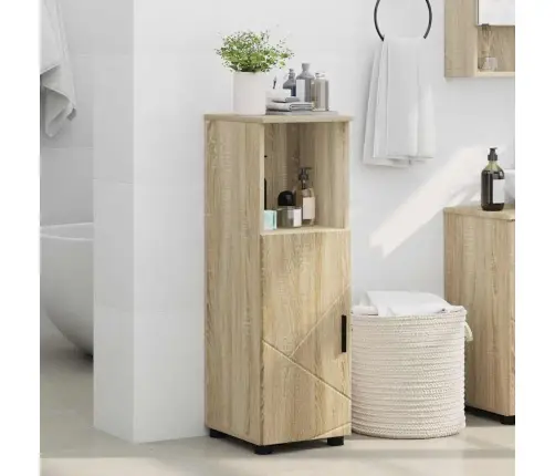 Vannitoa Kapp Riiuliga Sonoma Tamm 30 X 35 X 95 Cm Tehispuit