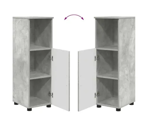 Vannas Istabas Skapītis Ar Durvīm Betona Pelēka 30 X 35 X 95 Cm Vidaxl