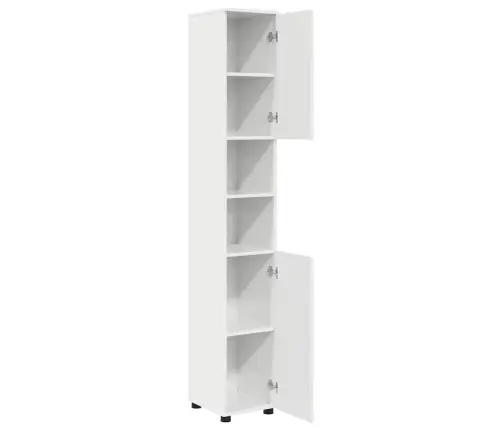 Vonios Spintelė Aukštai Blizganti Balta 30 X 35 X 192 Cm