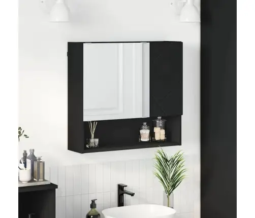 Peeglikapp Seinale Kinnitatav Must 59 X 17 X 55 Cm Tehispuit