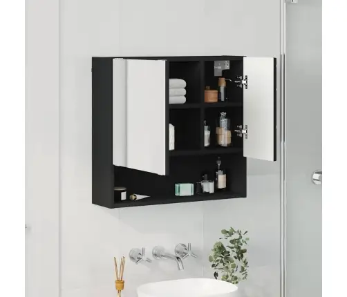 Peeglikapp Seinale Kinnitatav Must 59 X 17 X 55 Cm Tehispuit