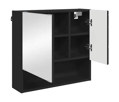 Peeglikapp Seinale Kinnitatav Must 59 X 17 X 55 Cm Tehispuit