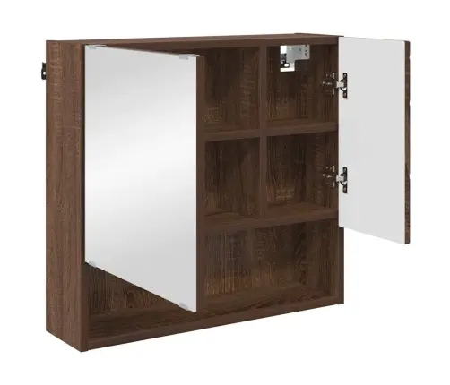 Spoguļu Skapis Brūna Ozolkoka 59 X 17 X 55 Cm Inženierijas Koks Vidaxl