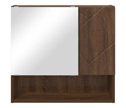 Spoguļu Skapis Brūna Ozolkoka 59 X 17 X 55 Cm Inženierijas Koks Vidaxl