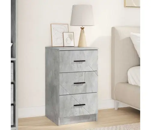 Nakts Skapītis Betona Pelēka 38 X 38 X 66 Cm Inženierijas Koks Vidaxl