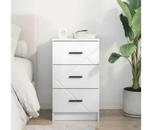 Nakts Skapītis Spīdīgi Balta 38 X 38 X 66 Cm Inženierijas Koks Vidaxl