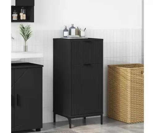 Vannitoa Kapp Uksega Must 39,5 X 36 X 88 Cm Tehispuit & Metall