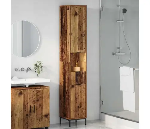 Vannas Istabas Augstais Skapis Vecs Koks 31.5 X 33 X 190 Cm Vidaxl