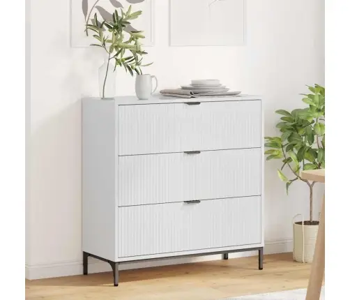 Kabalas Su Stalčių Aukštai Blizganti Balta 79,5 X 33 X 82 Cm