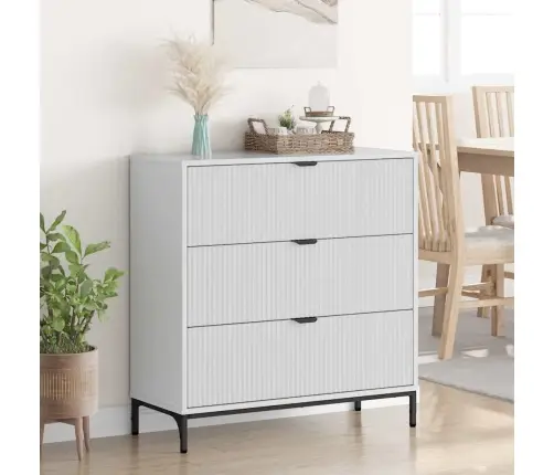 Kabalas Su Stalčių Aukštai Blizganti Balta 79,5 X 33 X 82 Cm