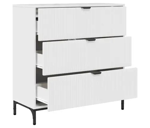 Kabalas Su Stalčių Aukštai Blizganti Balta 79,5 X 33 X 82 Cm