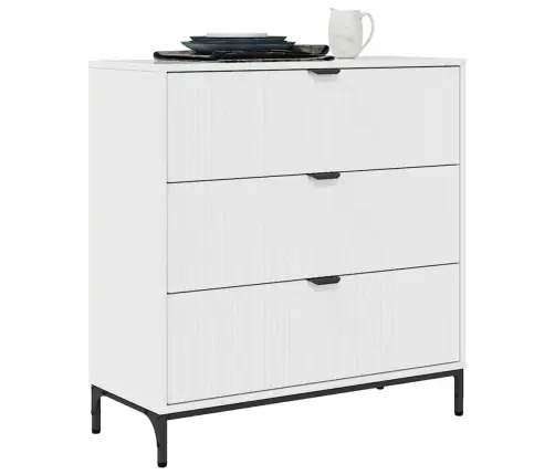 Kabalas Su Stalčių Aukštai Blizganti Balta 79,5 X 33 X 82 Cm