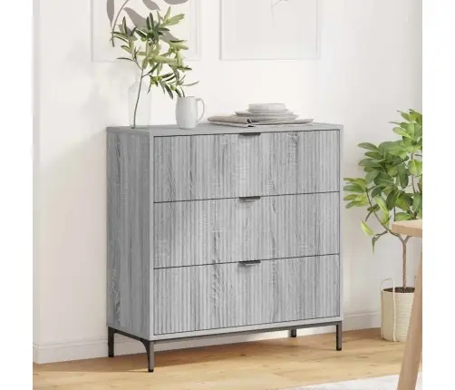 Puse Pelēka Sonomas Ozola 79.5 X 33 X 82 Cm Inženierijas Koks Vidaxl