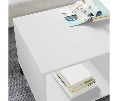 Kafijas Galdiņš Balts 90 X 49 X 46 Cm Inženierijas Koks Vidaxl