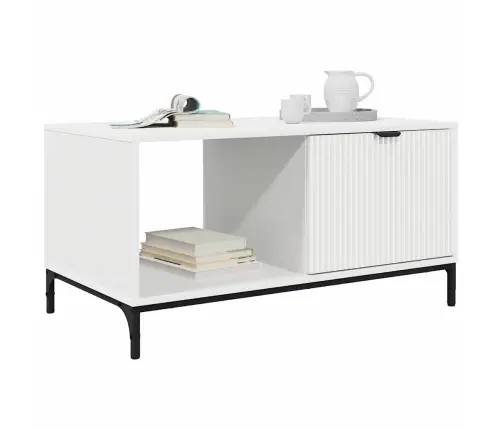 Kafijas Galdiņš Balts 90 X 49 X 46 Cm Inženierijas Koks Vidaxl