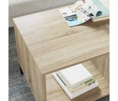 Kafijas Galdiņš Sonomas Ozola 90 X 49 X 46 Cm Inženierijas Koks Vidaxl