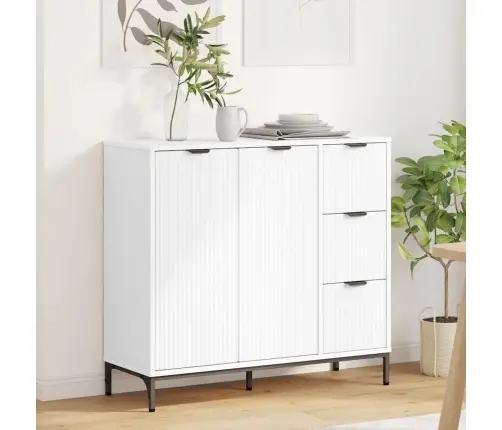 Kabalas Su Stalčių Balta 89.5 X 33 X 82 Cm Apdirbta Mediena