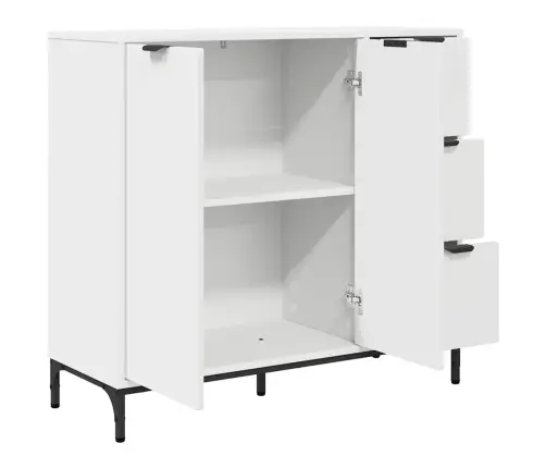 Kabalas Su Stalčių Balta 89.5 X 33 X 82 Cm Apdirbta Mediena