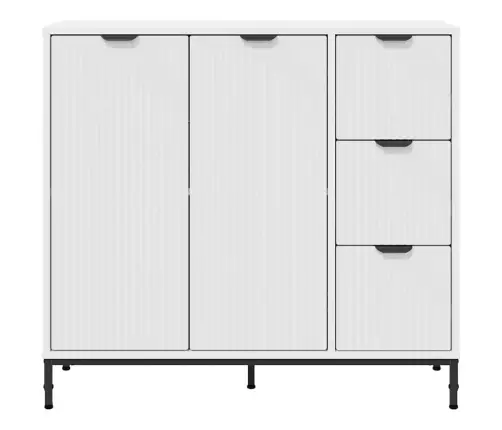 Kabalas Su Stalčių Balta 89.5 X 33 X 82 Cm Apdirbta Mediena